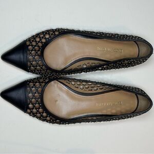 Enzo Angiolini Black Mesh Pointed Flats